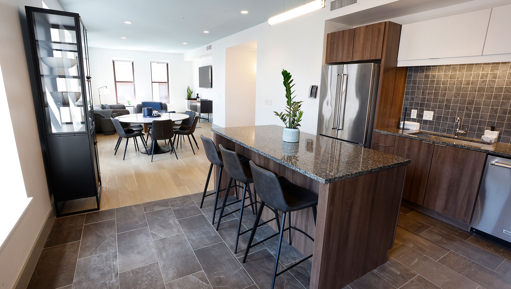 Rockefeller Suite Kitchen + View of Living Room