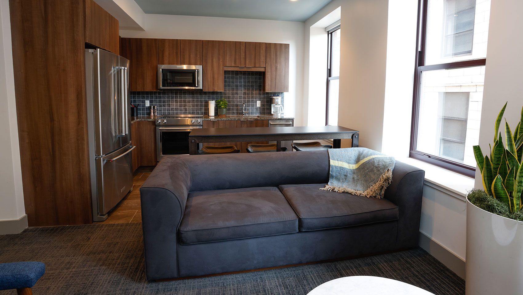 View of Zen Suite Kitchen from Living Room