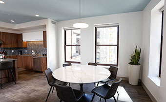 Schofield suite dining area and kitchen
