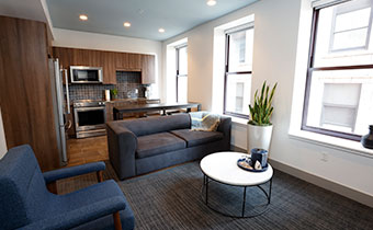 zen suite living room and kitchen areas